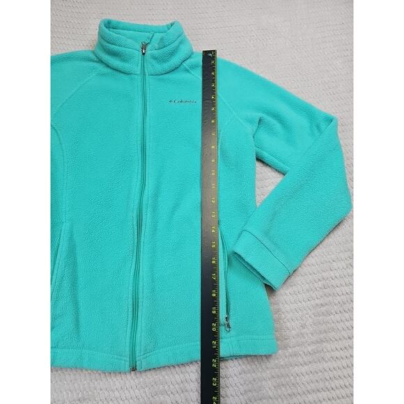 Columbia Fleece Girls Large 14/16 Mint Green Full Zip Cold Weather - Picture 2 of 7